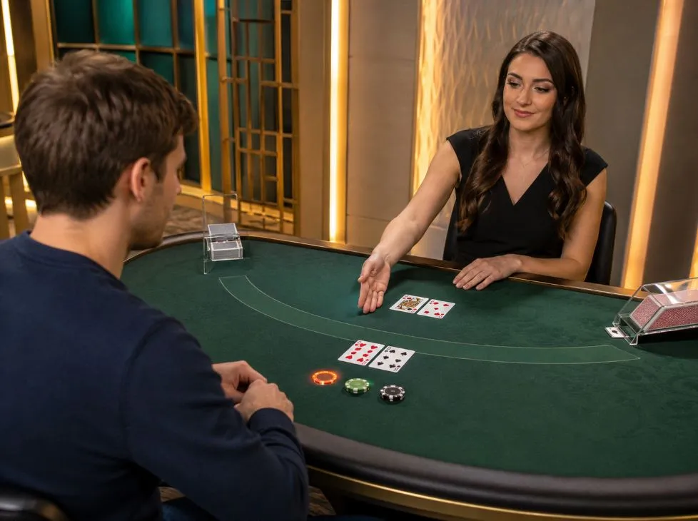 Blackjack ao vivo para iniciantes: decisões básicas sem complicar a mesa